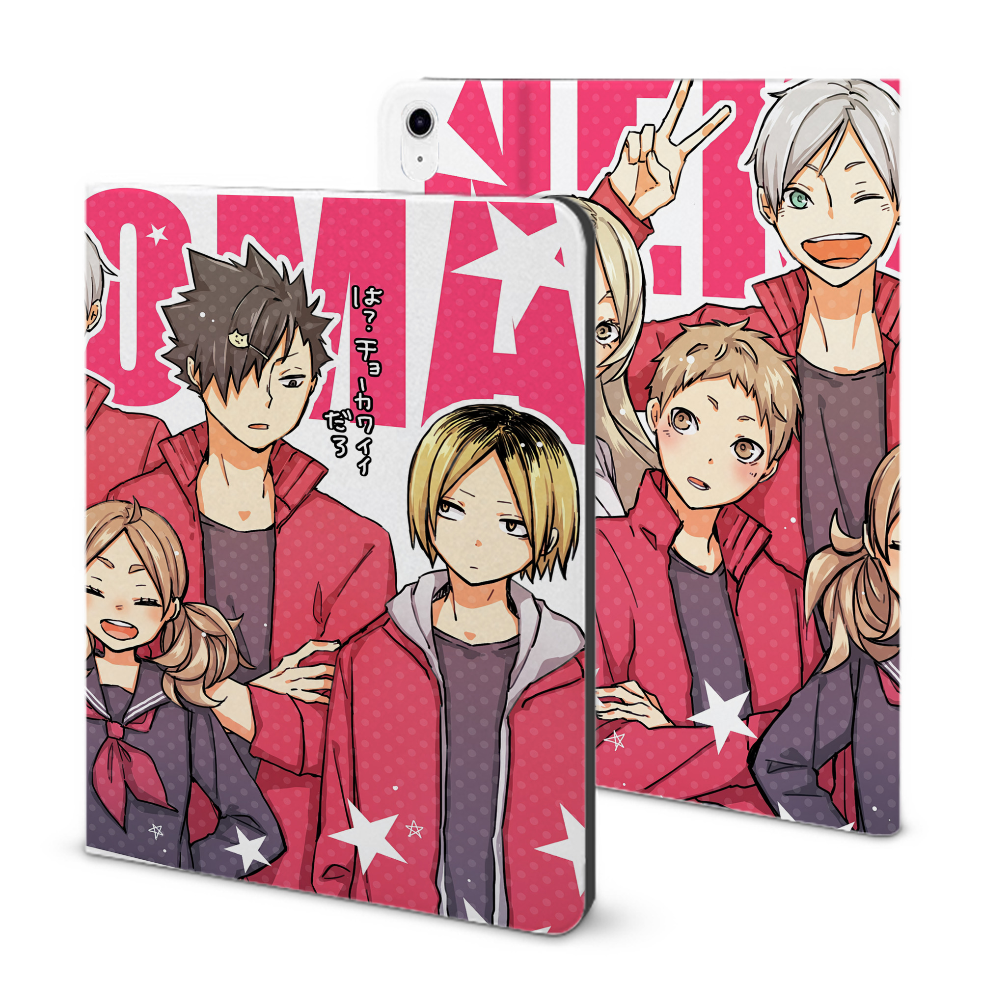 （画像用） ハイキュー!! Haikyu!! IPad ケース ブック型 PUレザー TPU 耐衝撃 軽量 薄型 ペン収納なし 全面保護 IPad 各モデル対応